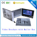 Custom Design Invitation LCD Video Greeting Card with Mailer Box